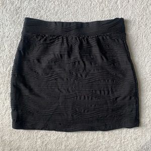Black Patterned Mini Skirt